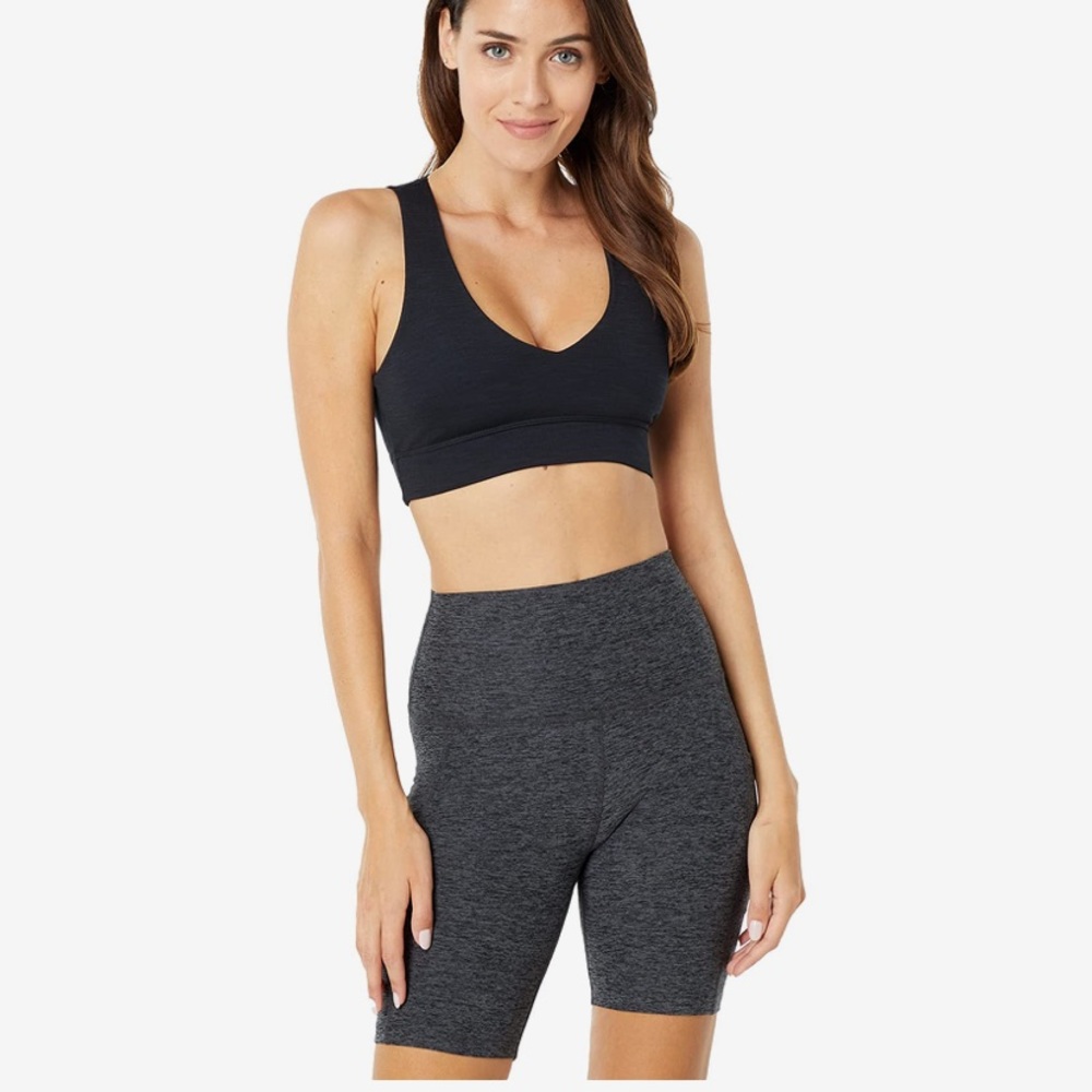 Remix Ribbed Bra Black Heather